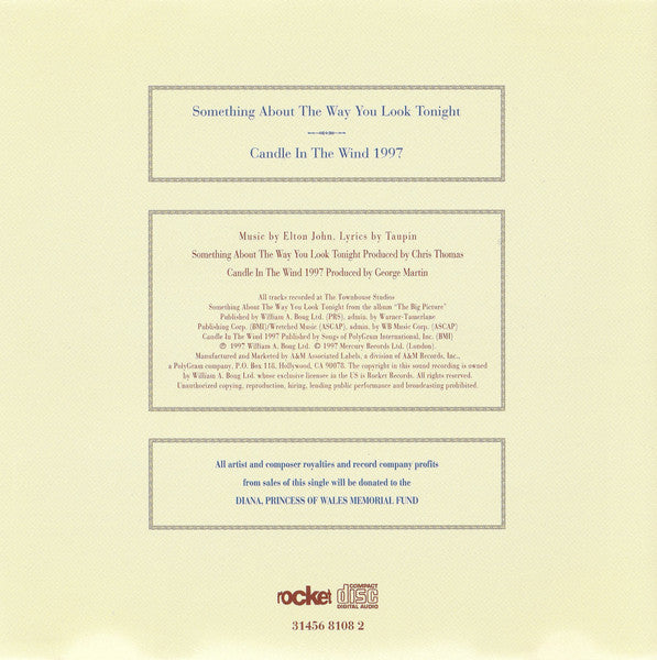 Something About The Way You Look Tonight / Candle In The Wind 1997 Discogs image 5
