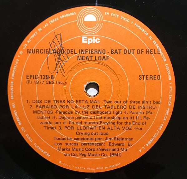Meat Loaf - Murcielago Del Infierno = Bat Out Of Hell (LP) - Vyle Vinyl