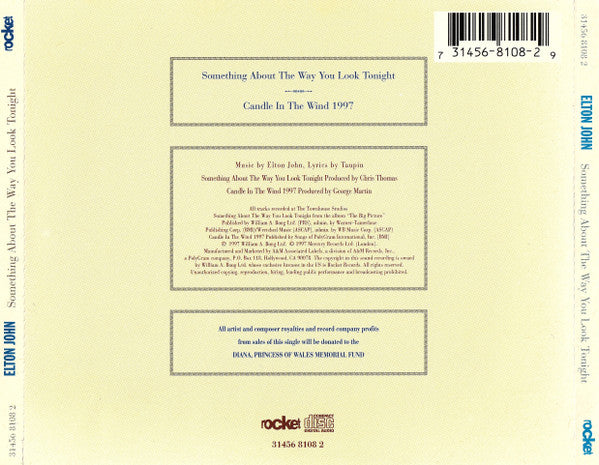 Something About The Way You Look Tonight / Candle In The Wind 1997 Discogs image 2