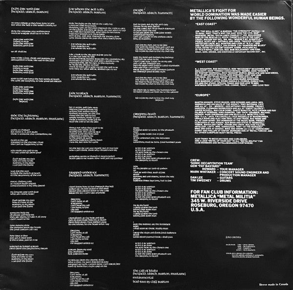 Ride The Lightning Discogs image 6