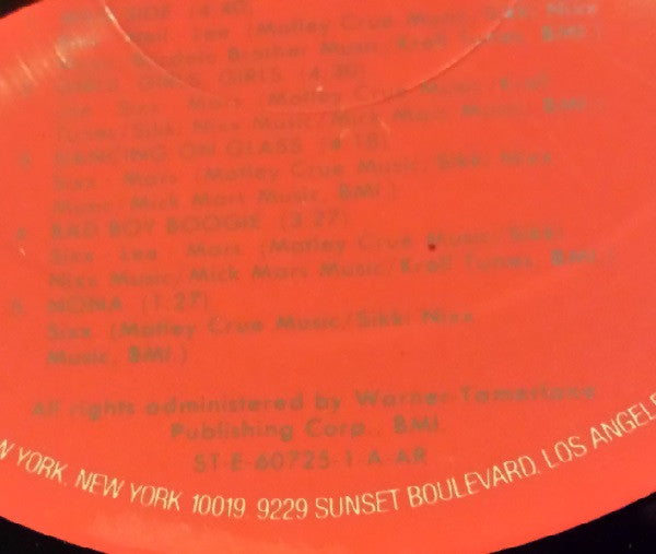 Girls, Girls, Girls Discogs image 5