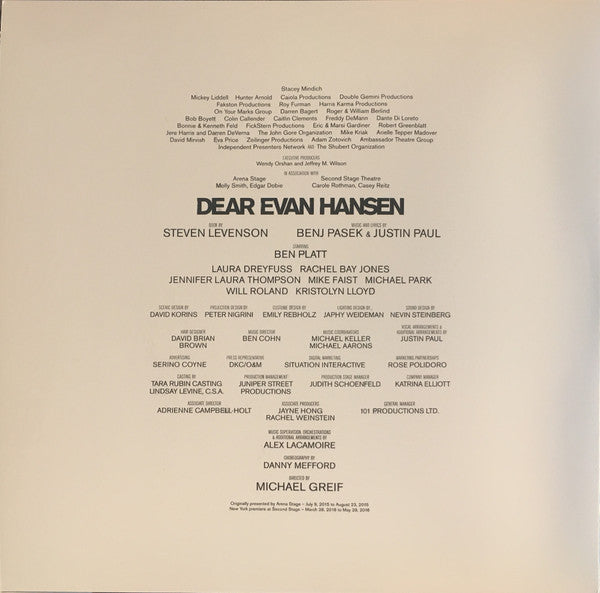Dear Evan Hansen: Original Broadway Cast Recording Discogs image 2
