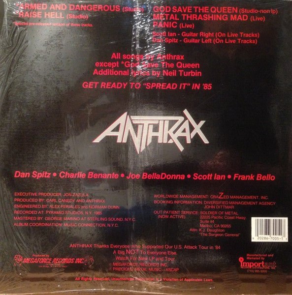 Anthrax - Armed And Dangerous (12") - Vyle Vinyl