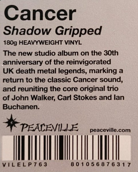 Cancer - Shadow Gripped (LP) - Vyle Vinyl