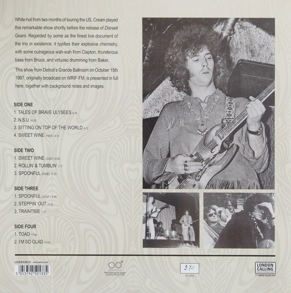 Cream (2) - Live In Detroit '67 (2xLP) - Vyle Vinyl