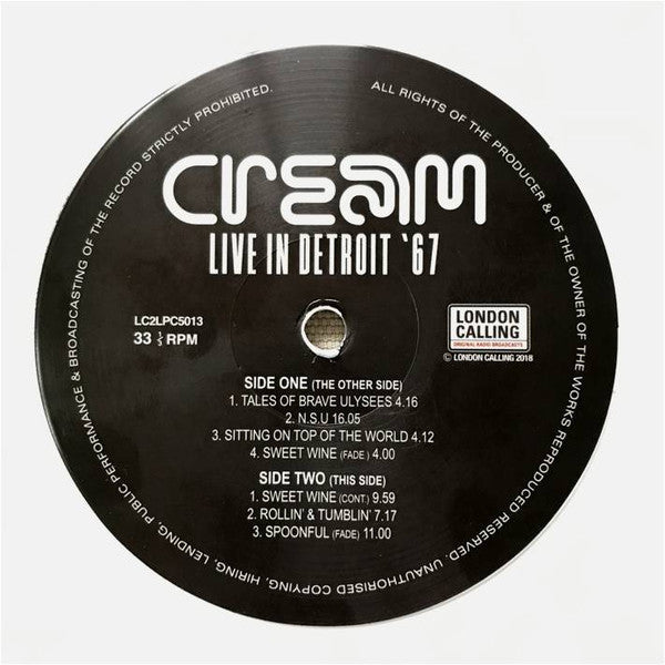 Cream (2) - Live In Detroit '67 (2xLP) - Vyle Vinyl