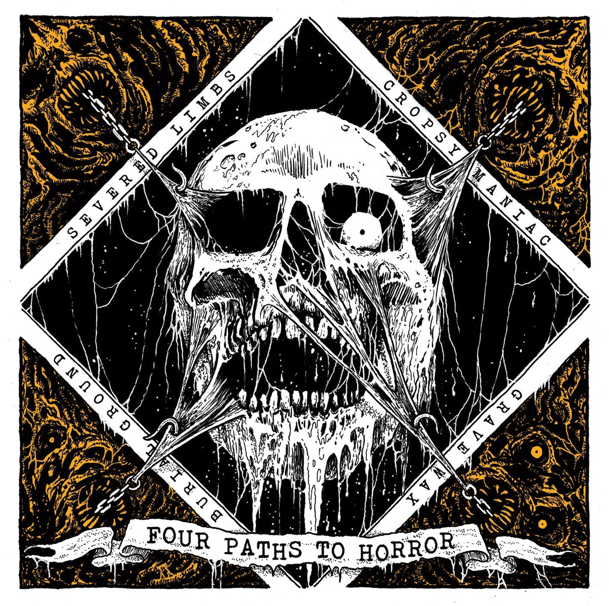 CROPSY MANIAC / BURIAL GROUND / GRAVE WAX / SEVERED LIMBS - Four Paths To Horror "Split" CD - Vyle Vinyl