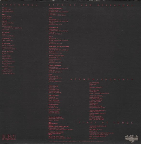 David Bowie - Young Americans - Vyle Vinyl