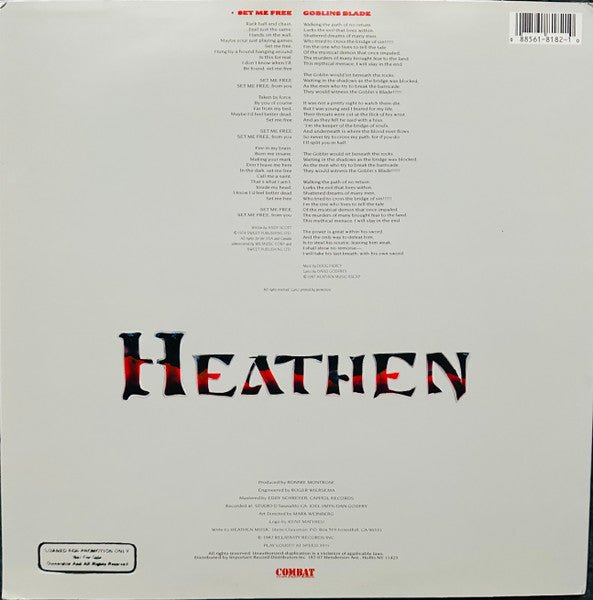Heathen - Set Me Free - Vyle Vinyl