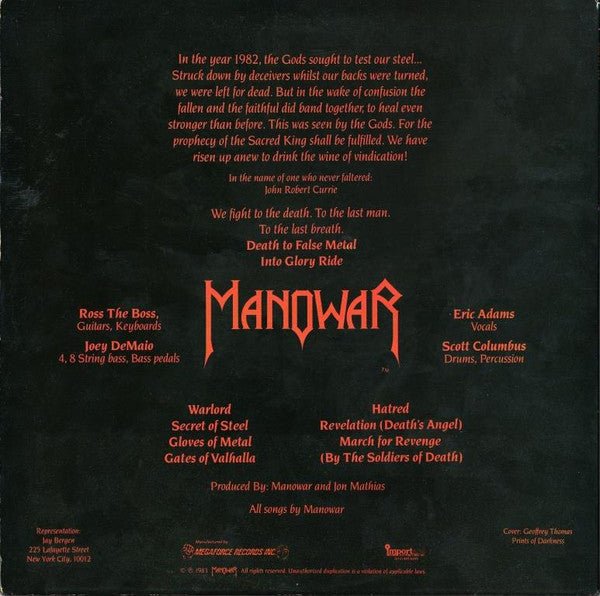 Manowar - Into Glory Ride (LP) - Vyle Vinyl