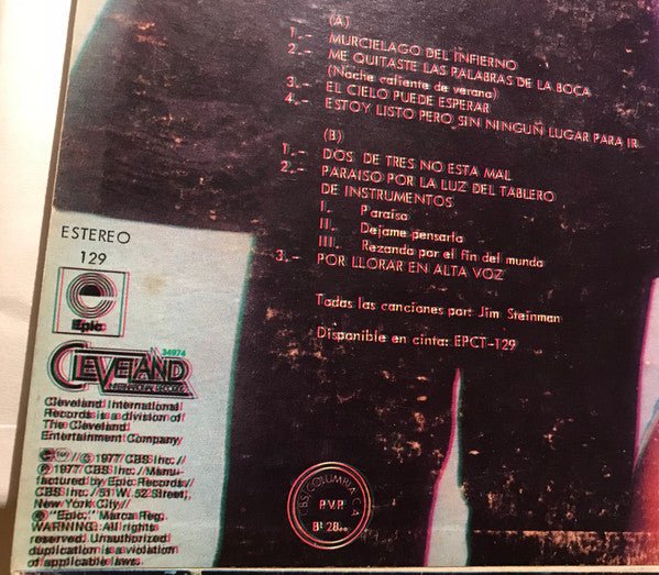 Meat Loaf - Murcielago Del Infierno = Bat Out Of Hell (LP) - Vyle Vinyl