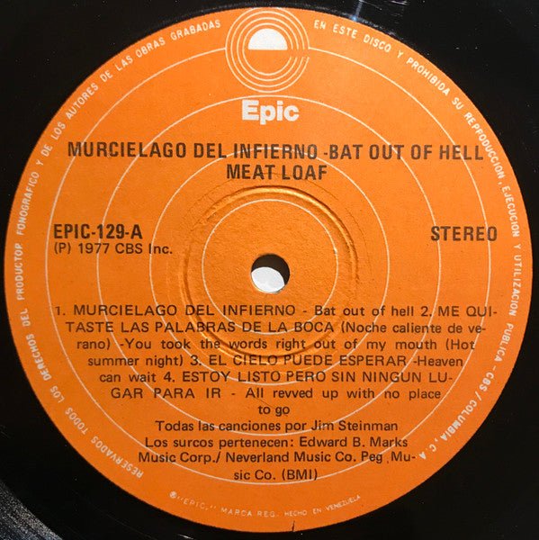 Meat Loaf - Murcielago Del Infierno = Bat Out Of Hell (LP) - Vyle Vinyl