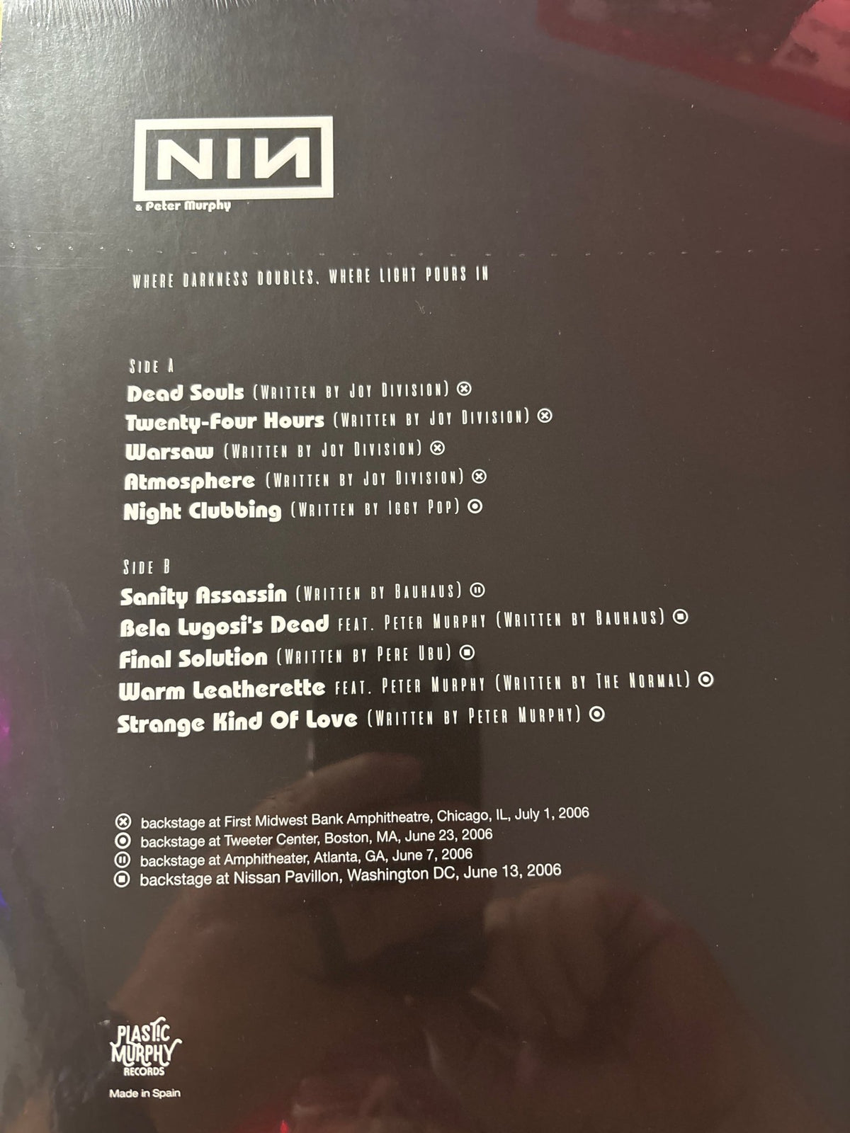 Nine Inch Nails & Peter Murphy - Where Darkness Doubles. Where Light Pours In - Vyle Vinyl