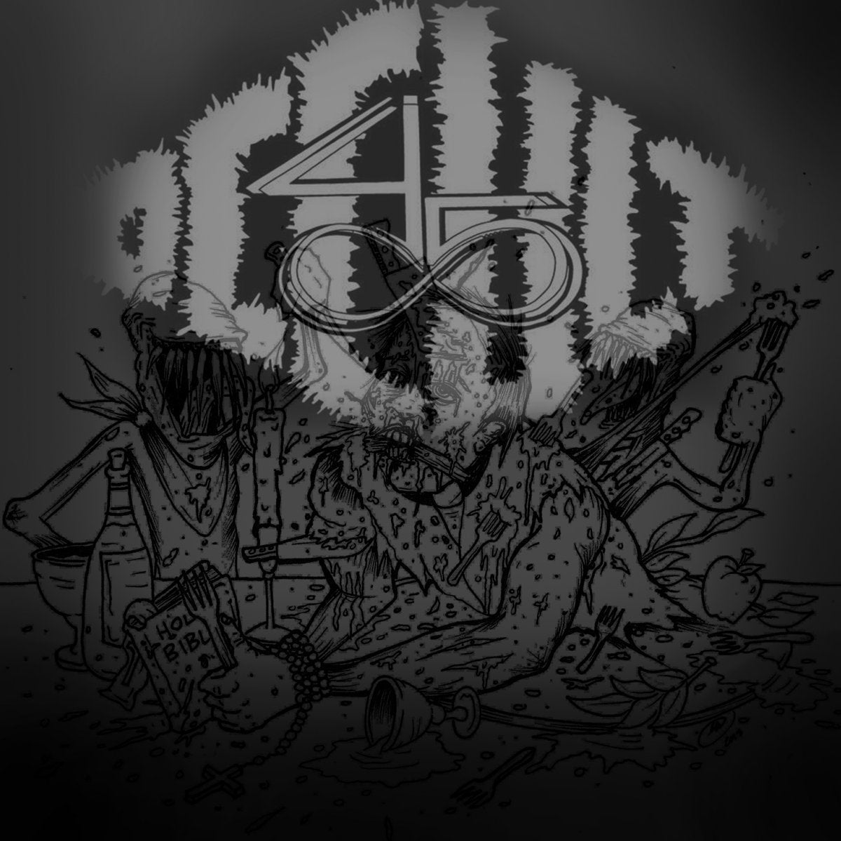 OCCULT 45 / DRONES FOR QUEENS - Split 7-Inch Record (Limited Edition Of 75 Copies on Red Vinyl) - Vyle Vinyl