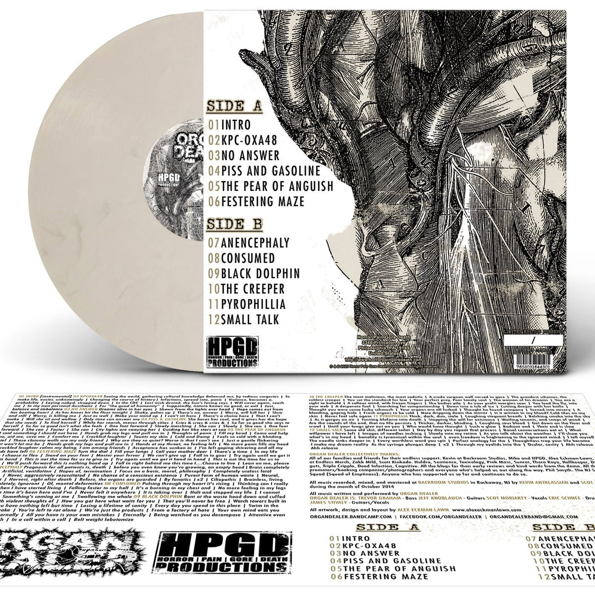 ORGAN DEALER - Visceral Infection LP (White w/ Black Marble) LTD To 77 - Vyle Vinyl