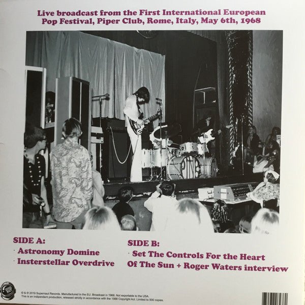 Pink Floyd - Broadcast in Rome, Italy May 6th, 1968 (LP) - Vyle Vinyl