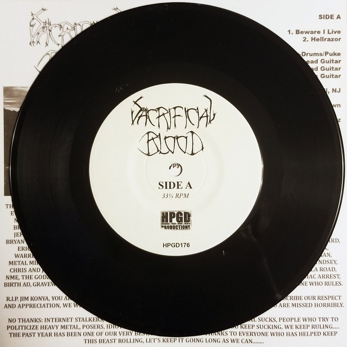 SACRIFICIAL BLOOD / TRAITOR - Split 7-Inch Record - Vyle Vinyl