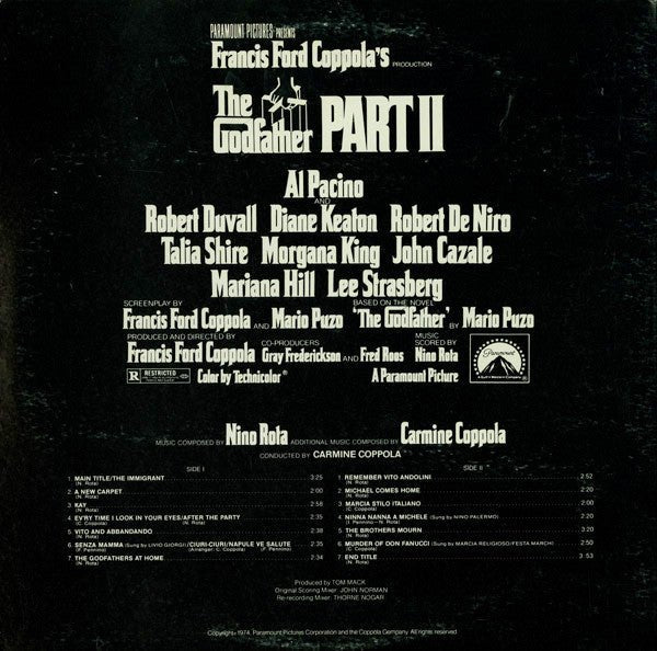 The Godfather Part II - Motion Picture Soundtrack (Promo) - Vyle Vinyl