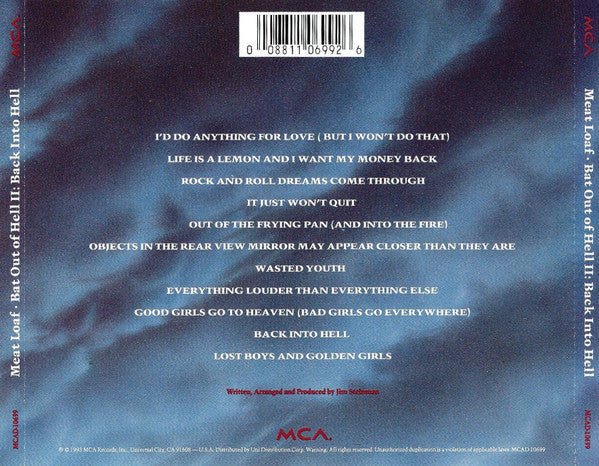 USED - Meat Loaf - Bat Out Of Hell II: Back Into Hell (CD) - Vyle Vinyl