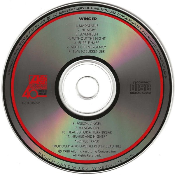 USED - Winger - Winger (CD) - Vyle Vinyl